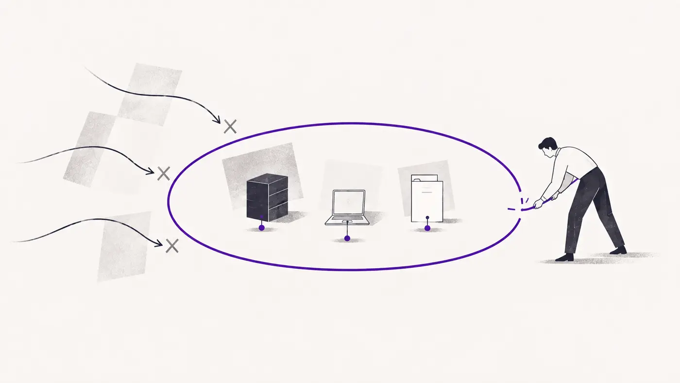 Illustration d’une frontière qui protège les points essentiels et d’un point faible traité